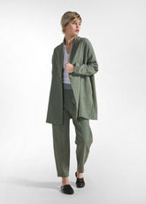 COTTON TWEED OVERSIZE OVERCOAT - GREEN - Jacket - Outlet | DEHA