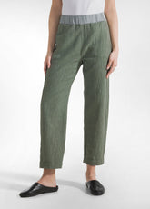 BAUMWOLL-TWEED-KAROTTENHOSE - GRUEN - SAGE GREEN | DEHA