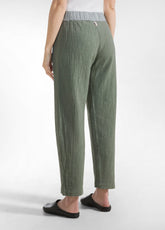 BAUMWOLL-TWEED-KAROTTENHOSE - GRUEN - SAGE GREEN | DEHA