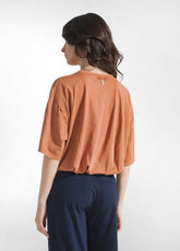 T-SHIRT BALLOON EFFETTO MARMORIZZATO MARRONE - AMBER BROWN | DEHA