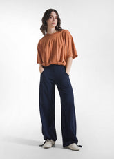 BALLOON MARBLED EFFECT T-SHIRT - BROWN - AMBER BROWN | DEHA