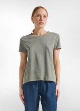 MARBLED EFFECT T-SHIRT - GREEN - SAGE GREEN | DEHA