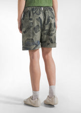 BERMUDA IN POPELINE STAMPATO VERDE - SAGE GREEN | DEHA