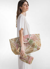 BORSA TOTE STAMPATA MARRONE - BROWN LEAVES | DEHA
