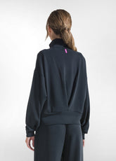 FELPA CON ZIP IN MODAL SOFT TOUCH NERO - BLACK | DEHA