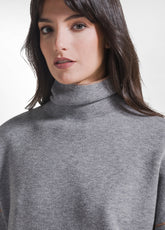 MAGLIA BICOLORE A COLLO ALTO GRIGIO - SILVER GREY | DEHA
