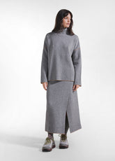ZWEIFARBIGER PULLOVER MIT STEHKRAGEN GRAU - SILVER GREY | DEHA