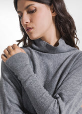 MAGIC OVER HIGH NECK IN GREY CASHMERE BLEND - Outlet | DEHA