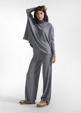 GREY CASHMERE BLEND KNITTED TROUSERS - Pants - Outlet | DEHA