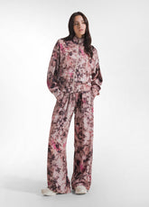 PINK FLORAL PRINT ZIP-UP SWEATSHIRT - ROSE RAMAGE | DEHA