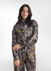 FELPA CON ZIP A STAMPA FLOREALE MARRONE - FANGO RAMAGE | DEHA