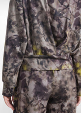 FELPA CON ZIP A STAMPA FLOREALE MARRONE - FANGO RAMAGE | DEHA