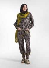 FELPA CON ZIP A STAMPA FLOREALE MARRONE - FANGO RAMAGE | DEHA