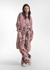 PANTALONE IN FELPA LEGGERA STAMPATA FLOREALE ROSA - Outlet | DEHA