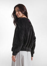 SCHWARZES SWEATSHIRT MIT RUNDHALSAUSSCHNITT - BLACK | DEHA
