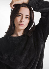 SCHWARZES SWEATSHIRT MIT RUNDHALSAUSSCHNITT - BLACK | DEHA