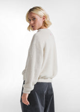 WHITE CREW NECK SWEATSHIRT - MILK WHITE | DEHA