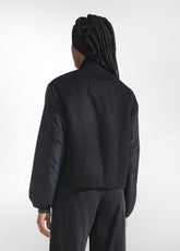 BLACK WOOL AND NYLON BOMBER - BLACK | DEHA