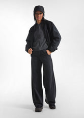 BLACK WOOL AND NYLON BOMBER - BLACK | DEHA