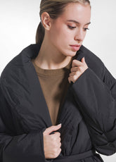CAPPOTTO LUNGO IN NYLON NERO - BLACK | DEHA