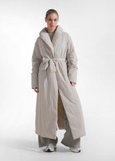 CAPPOTTO LUNGO IN NYLON GRIGIO - ICE GREY | DEHA