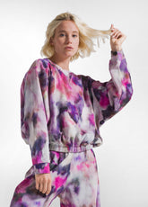 GRAUES SWEATSHIRT MIT BLUMENDRUCK - Strickwaren - Outlet | DEHA