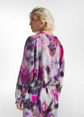 GREY FLORAL PRINT SWEATSHIRT - ICE GREY | DEHA