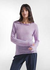 PURPLE BOAT NECK ALPACA WOOL BLEND SWEATER - T-shirts - Outlet | DEHA