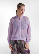 LILA CARDIGAN AUS ALPAKA-WOLLMISCHUNG MIT REISSVERSCHLUSS - Strickwaren - Outlet | DEHA