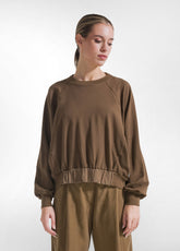 FELPA GIROCOLLO CLASSICA MARRONE - KAKI BROWN | DEHA
