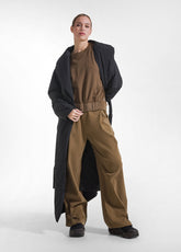 PANTALONE PALAZZO MARRONE - KAKI BROWN | DEHA