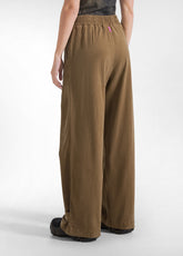 PANTALONE PALAZZO MARRONE - KAKI BROWN | DEHA