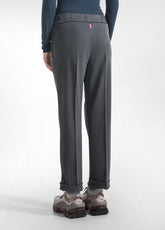 STRAIGHT TROUSERS WITH GREY TURN-UP - Pants - Outlet | DEHA