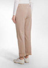 STRAIGHT TROUSERS WITH TURN-UPS - BROWN - CAMEL BROWN | DEHA