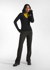 PANTALONE SIGARETTA GESSATO NERO - BLACK | DEHA