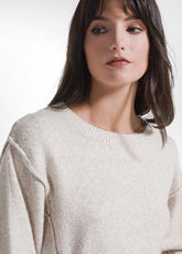 RUNDHALSPULLOVER AUS WOLLMIX - WEISS - SALT WHITE | DEHA