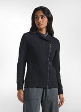 BLACK HERRINGBONE JACQUARD BIKER JACKET - Jacket - Outlet | DEHA