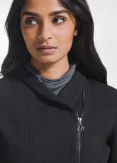 BLACK HERRINGBONE JACQUARD BIKER JACKET - Jacket - Outlet | DEHA