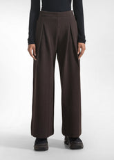PANTALONE AMPIO IN JACQUARD SPINA DI PESCE MARRONE - HERRINGBONE BROWN | DEHA