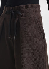 BROWN HERRINGBONE JACQUARD BERMUDA SHORTS - HERRINGBONE BROWN | DEHA