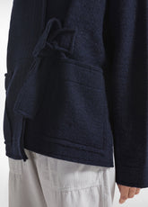 GIACCA KIMONO IN LANA COTTA BLU - NIGHT BLUE | DEHA