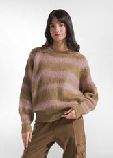 MAGLIONE GIROCOLLO CON DISEGNO JACQUARD IN MISTO LANA BEIGE - Outlet | DEHA