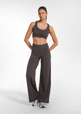 PANTALONI IN JERSEY STRETCH CON FONDO ELASTICIZZATO MARRONE - Activewear | DEHA