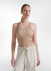 Faded Effect Racerback Top - Brown - FADED BROWN | DEHA