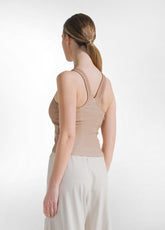 Faded Effect Racerback Top - Brown - FADED BROWN | DEHA