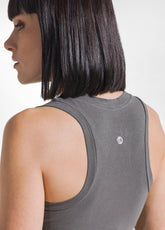 CANOTTA STRETCH EFFETTO SFUMATO CON SPALLINE LARGHE OTHER - FADED BLACK | DEHA