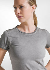 T-SHIRT EFFETTO SFUMATO IN JERSEY LEGGERO STRETCH - FADED BLACK | DEHA