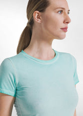 Faded Effect Stretch Lightweight Jersey T-Shirt - - FADED GREEN | DEHA