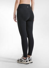 High Waist Solid Color Leggings - Black - BLACK | DEHA