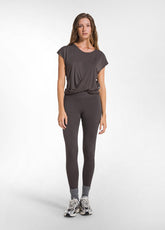 LEGGINGS A VITA ALTA IN JERSEY STRETCH MARRONE - Activewear | DEHA
